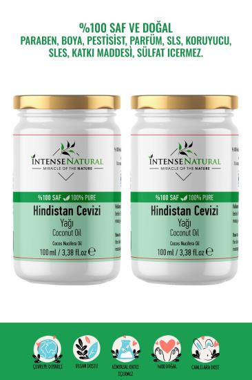 Hindistan Cevizi Yağı 2x 100 ml %100 Saf